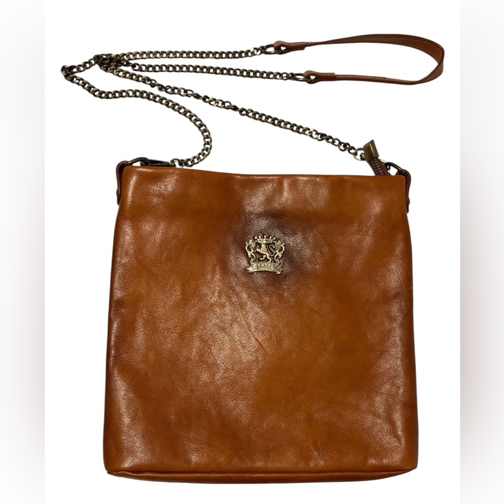Cognac Genuine Italian Leather Crossbody Shoulder Bag Campacce Pratesi Firenze